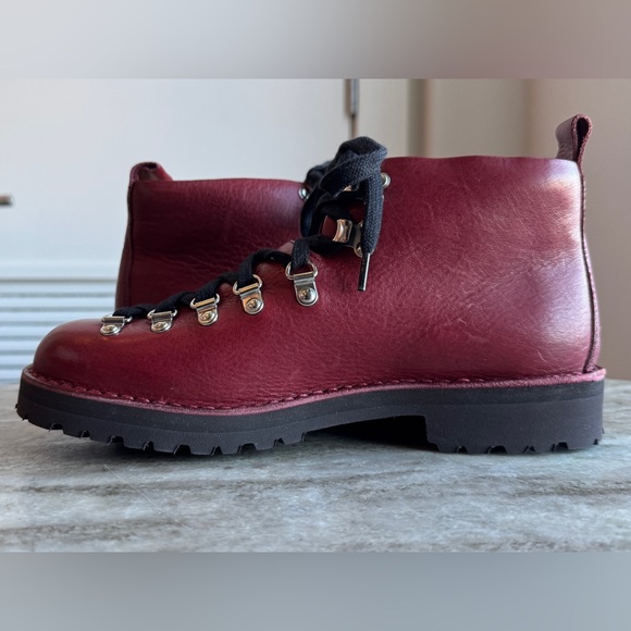 New Men's Fracap M120 Boots Commando Sole 40 - US 7 Burgundy / Maroon Leather - Picture 4 of 12